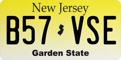 NJ license plate B57VSE
