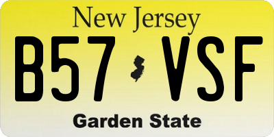 NJ license plate B57VSF