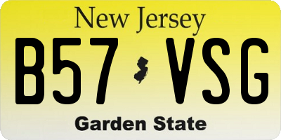 NJ license plate B57VSG