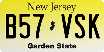 NJ license plate B57VSK