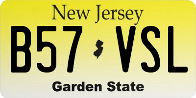 NJ license plate B57VSL