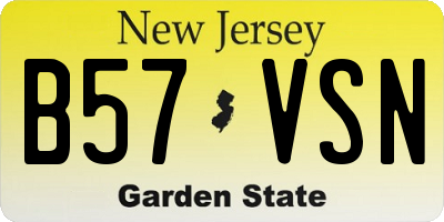 NJ license plate B57VSN