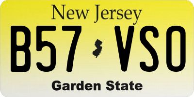NJ license plate B57VSO