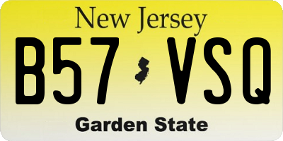 NJ license plate B57VSQ