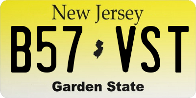 NJ license plate B57VST