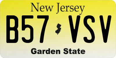 NJ license plate B57VSV