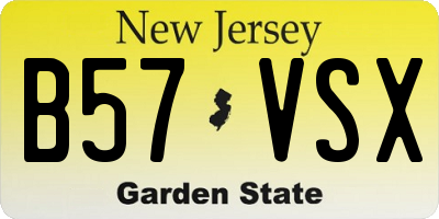 NJ license plate B57VSX