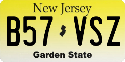 NJ license plate B57VSZ