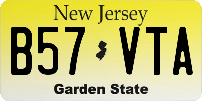 NJ license plate B57VTA