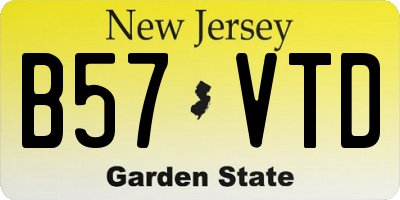 NJ license plate B57VTD