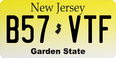 NJ license plate B57VTF