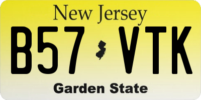 NJ license plate B57VTK