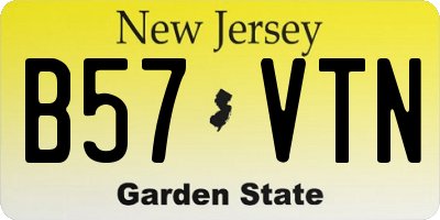 NJ license plate B57VTN