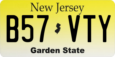 NJ license plate B57VTY