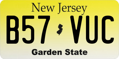 NJ license plate B57VUC