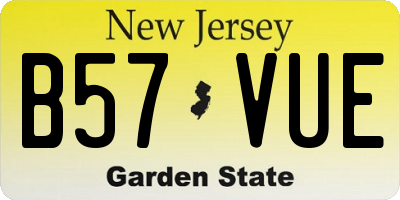 NJ license plate B57VUE