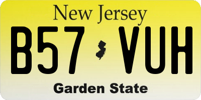 NJ license plate B57VUH