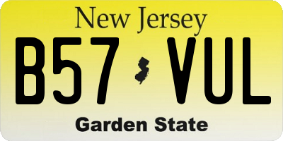 NJ license plate B57VUL