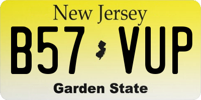 NJ license plate B57VUP