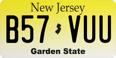 NJ license plate B57VUU