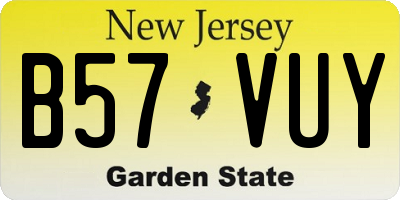 NJ license plate B57VUY