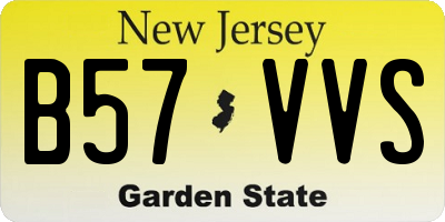 NJ license plate B57VVS