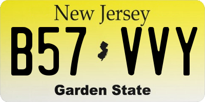 NJ license plate B57VVY