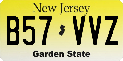 NJ license plate B57VVZ