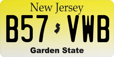NJ license plate B57VWB