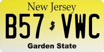 NJ license plate B57VWC
