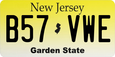 NJ license plate B57VWE