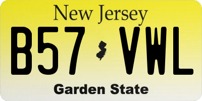 NJ license plate B57VWL