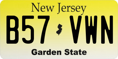NJ license plate B57VWN