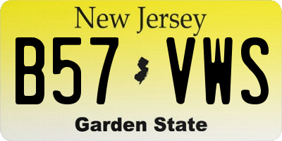 NJ license plate B57VWS