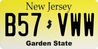 NJ license plate B57VWW