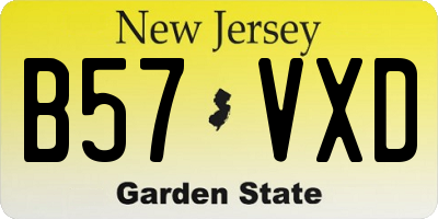 NJ license plate B57VXD