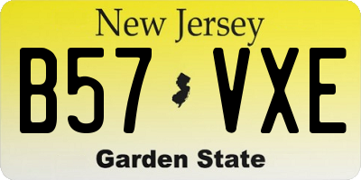 NJ license plate B57VXE