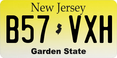 NJ license plate B57VXH