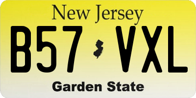 NJ license plate B57VXL