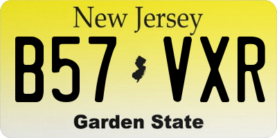 NJ license plate B57VXR