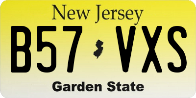 NJ license plate B57VXS