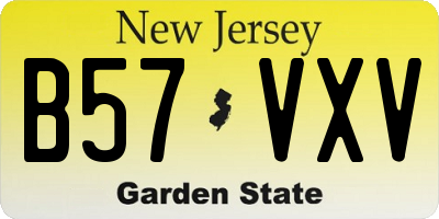 NJ license plate B57VXV