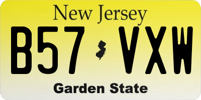 NJ license plate B57VXW