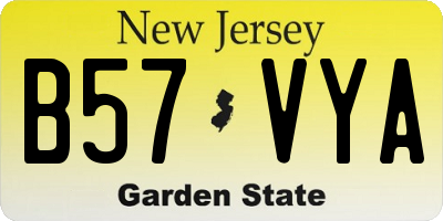NJ license plate B57VYA