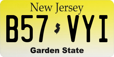 NJ license plate B57VYI