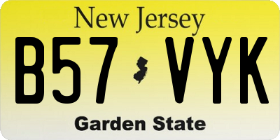 NJ license plate B57VYK