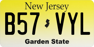 NJ license plate B57VYL