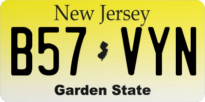 NJ license plate B57VYN