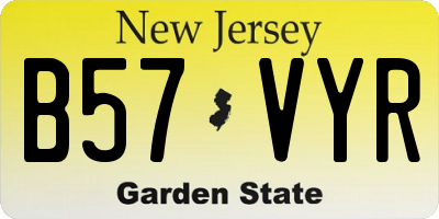 NJ license plate B57VYR