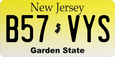 NJ license plate B57VYS